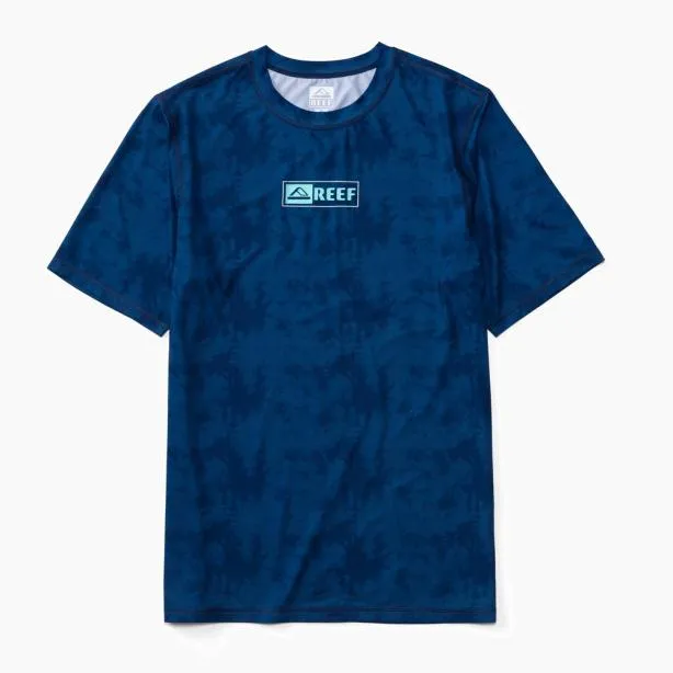 Surf Shirts Men REEF Ellsworth Short Sleeve Surf Shirt 50 UPF Insigna Blue Water P