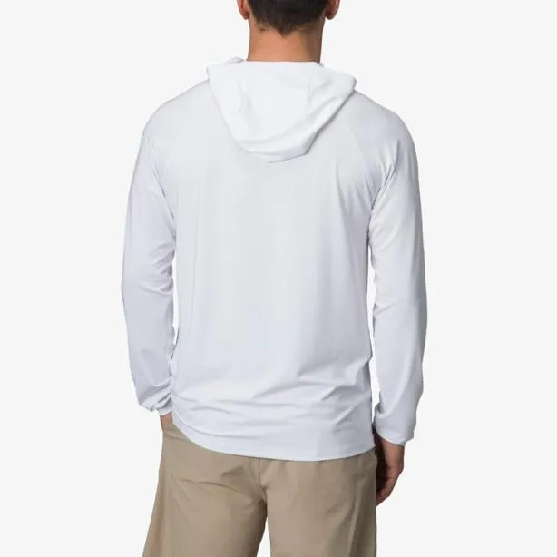 Surf Shirts Men REEF Wellie Too Long Sleeve Hooded Surf Shirt 50 UPF Bright White