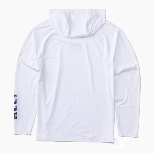Surf Shirts Men REEF Wellie Too Long Sleeve Hooded Surf Shirt 50 UPF Bright White