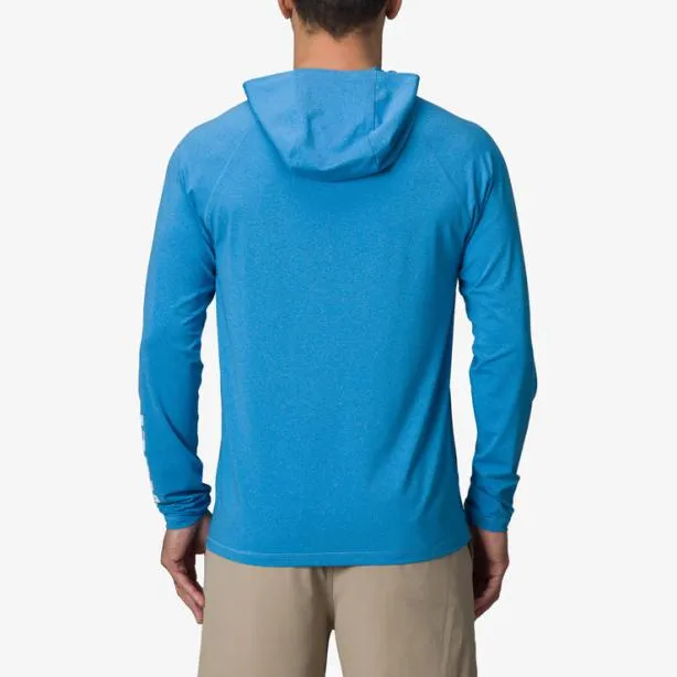 Surf Shirts Men REEF Wellie Too Long Sleeve Hooded Surf Shirt 50 UPF Brilliant Blue