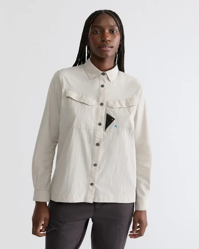Syn Long Sleeve Shirt Silver Creme Women Klttermusen Shirts