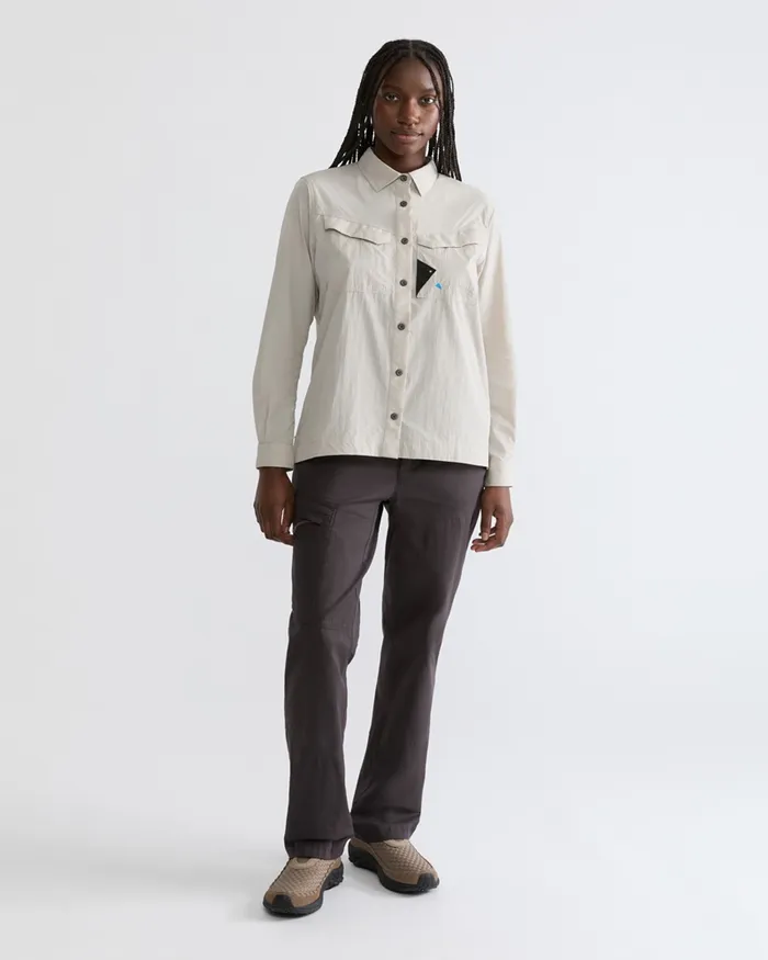 Syn Long Sleeve Shirt Silver Creme Women Klttermusen Shirts