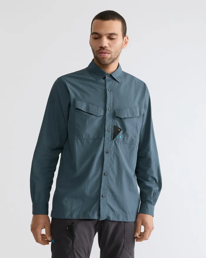 Syn Long Sleeve Shirt Thistle Blue Men Klttermusen Shirts