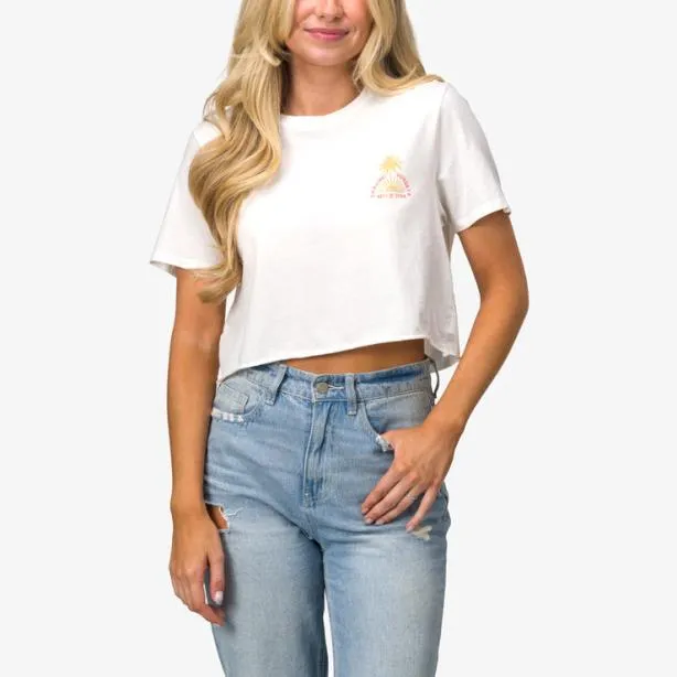 Tshirts and Tanks Women REEF Crew Life Crop TShirt Marshmallow