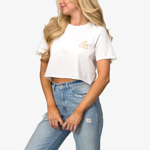 Tshirts and Tanks Women REEF Crew Life Crop TShirt Marshmallow