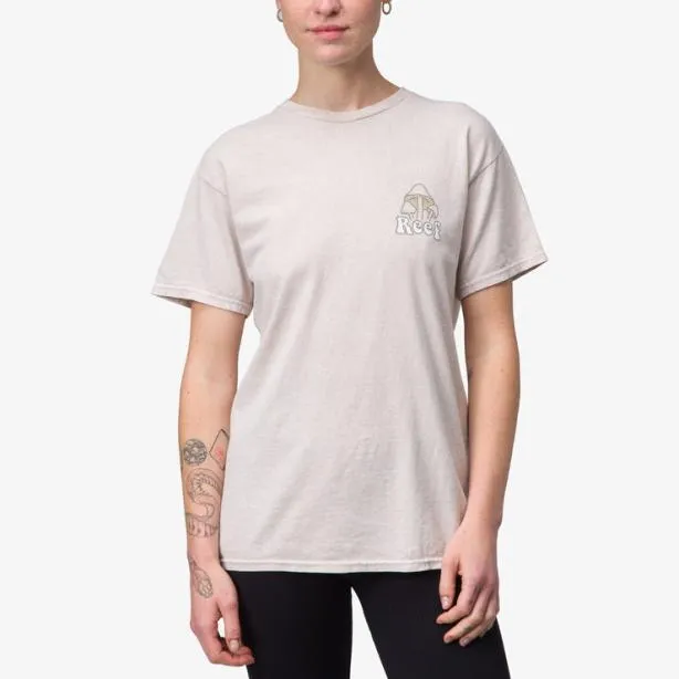 Tshirts and Tanks Women REEF Far Out Short Sleeve Washed Tee Almond Milk Mineral
