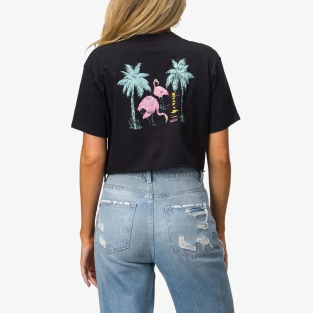 Tshirts and Tanks Women REEF Flamazing Crop TShirt Caviar
