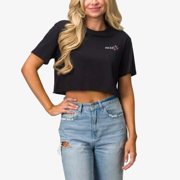 Tshirts and Tanks Women REEF Flamazing Crop TShirt Caviar