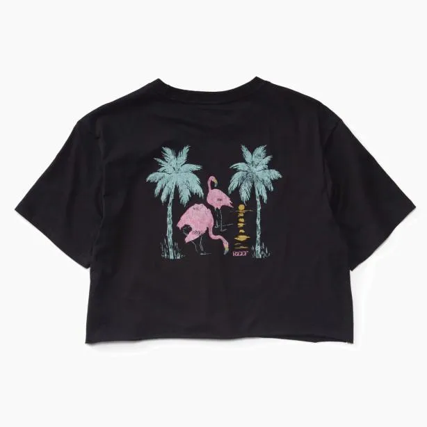 Tshirts and Tanks Women REEF Flamazing Crop TShirt Caviar