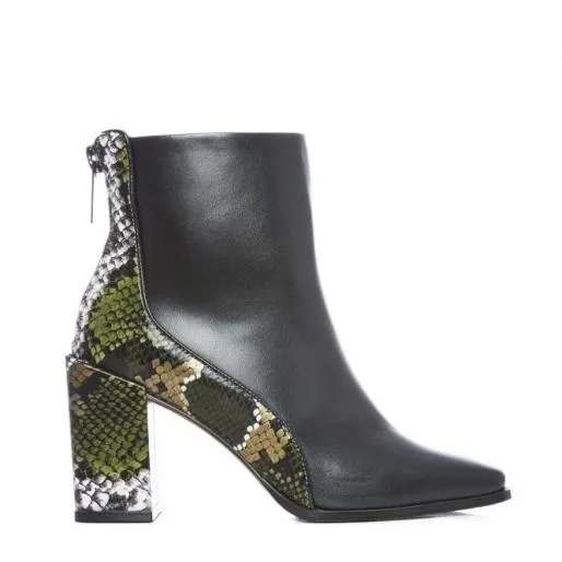 Taysha Black Porvair Women Moda In Pelle Ankle Boots
