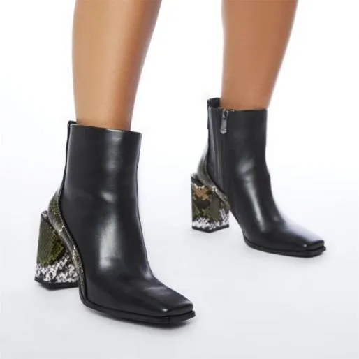 Taysha Black Porvair Women Moda In Pelle Ankle Boots Taysha Black Porvair Women Moda In Pelle Ankle Boots