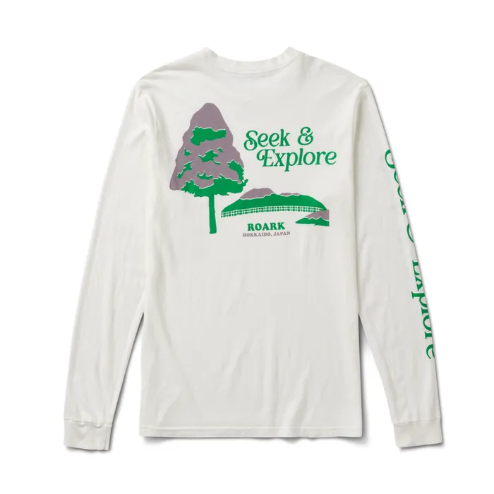Tees Men Roark Seek And Explore Hokkaido Long Sleeve Premium Tee Off White