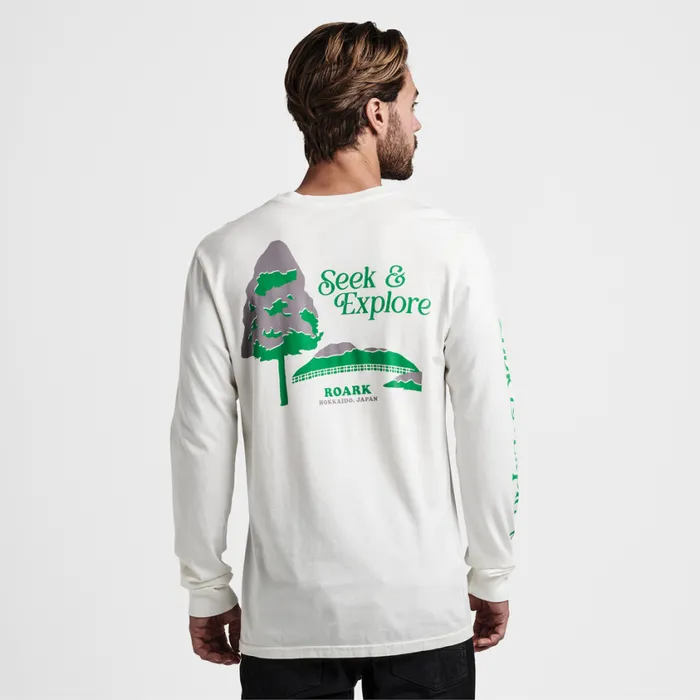 Tees Men Roark Seek And Explore Hokkaido Long Sleeve Premium Tee Off White