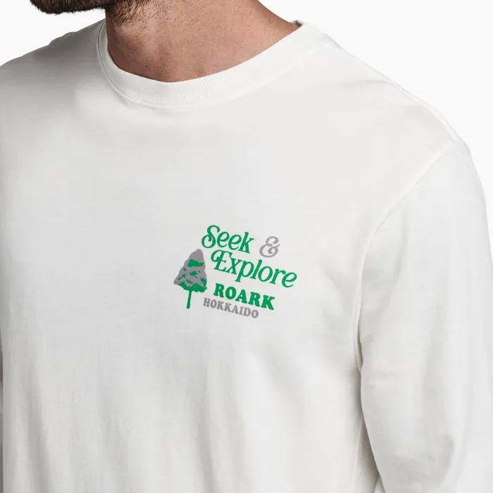 Tees Men Roark Seek And Explore Hokkaido Long Sleeve Premium Tee Off White