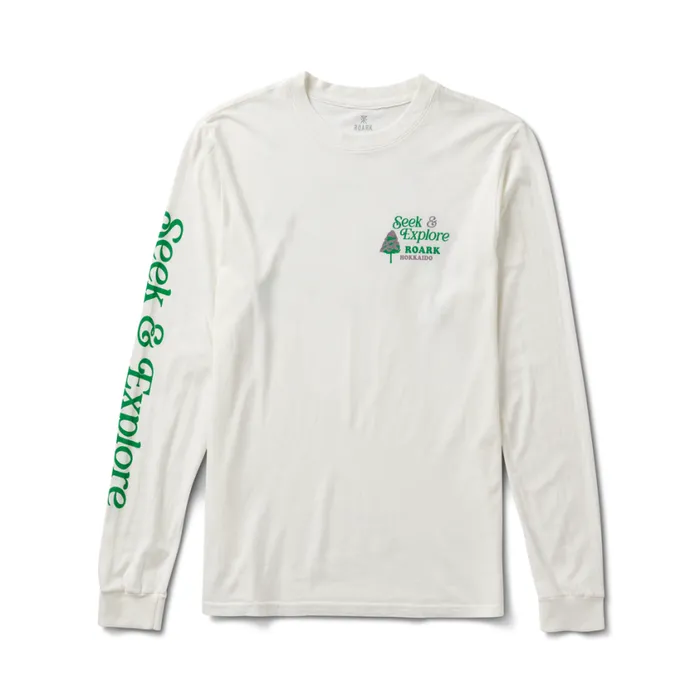 Tees Men Roark Seek And Explore Hokkaido Long Sleeve Premium Tee Off White