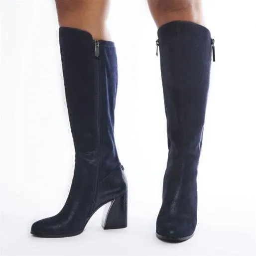 Tigerlily Navy Protauras Women Moda In Pelle Knee High Boots