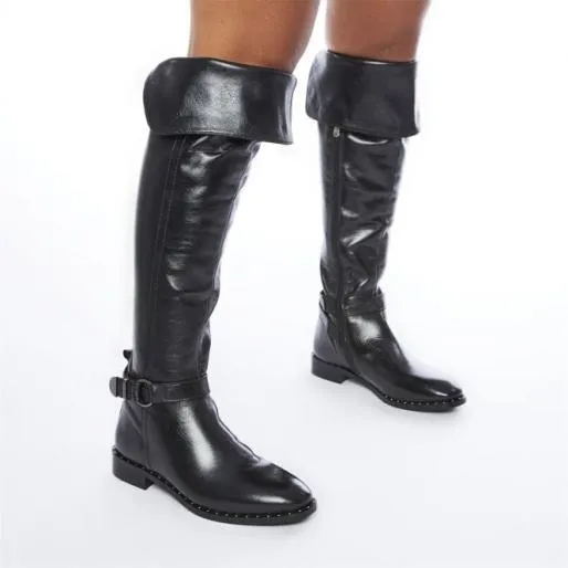 Tori Black Leather Women Moda In Pelle Black Boots Tori Black Leather Women Moda In Pelle Black Boots