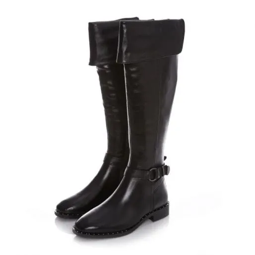 Tori Black Leather Women Moda In Pelle Black Boots Tori Black Leather Women Moda In Pelle Black Boots
