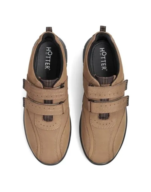 Touch Fasten Mens Hotter Energise Shoes Mushroom