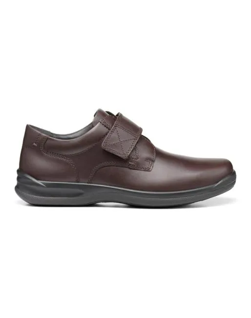 Touch Fasten Mens Hotter Sedgwick II Shoes Dark Brown
