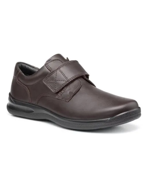 Touch Fasten Mens Hotter Sedgwick II Shoes Dark Brown