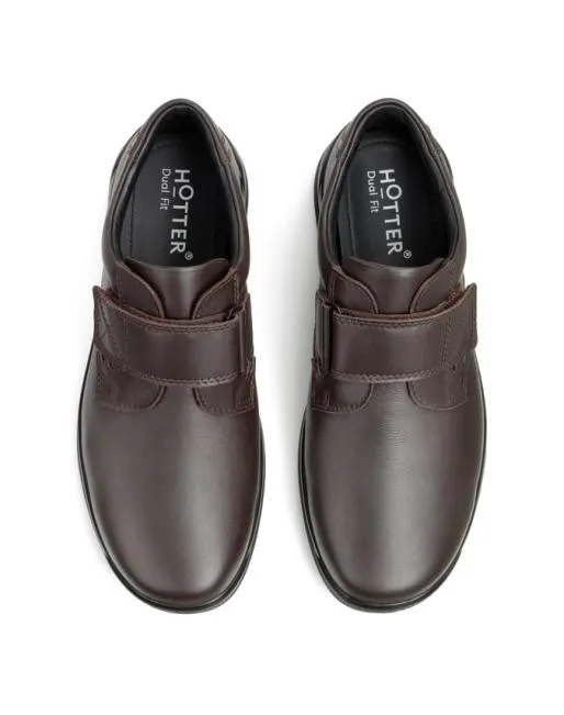 Touch Fasten Mens Hotter Sedgwick II Shoes Dark Brown