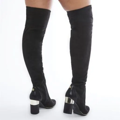 Valentinne Black Alcantara Women Moda In Pelle Black Boots Valentinne Black Alcantara Women Moda In Pelle Black Boots