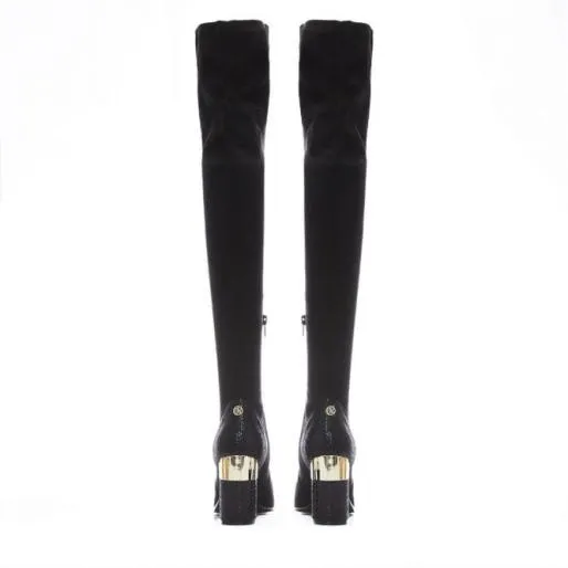 Valentinne Black Alcantara Women Moda In Pelle Black Boots Valentinne Black Alcantara Women Moda In Pelle Black Boots