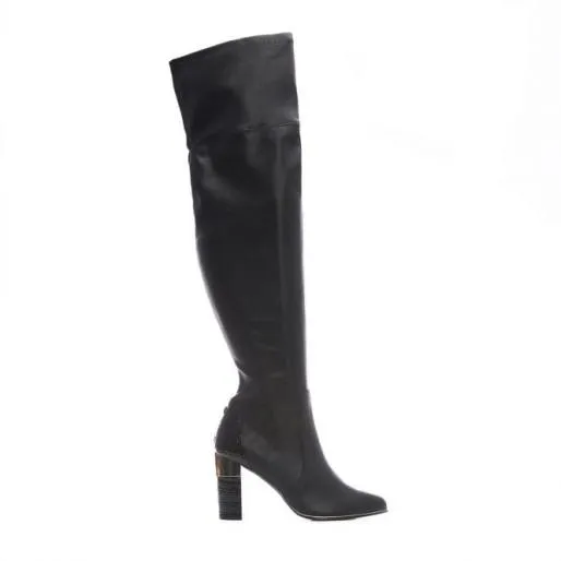 Valentinne Black Porvair Women Moda In Pelle Black Boots