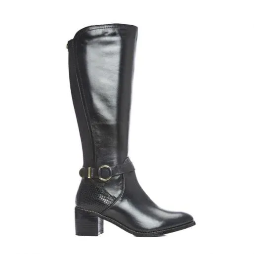 Vivia Black Leather Women Moda In Pelle Black Boots