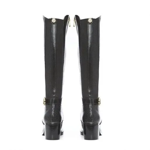 Vivia Black Leather Women Moda In Pelle Black Boots Vivia Black Leather Women Moda In Pelle Black Boots
