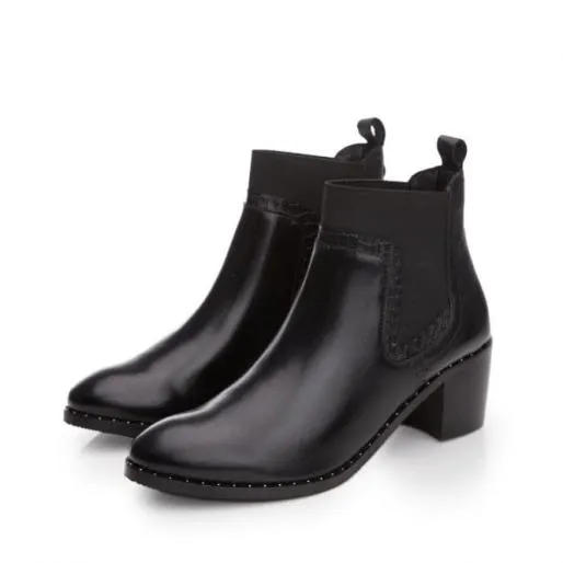 Winette Black Leather Women Moda In Pelle Black Boots Winette Black Leather Women Moda In Pelle Black Boots