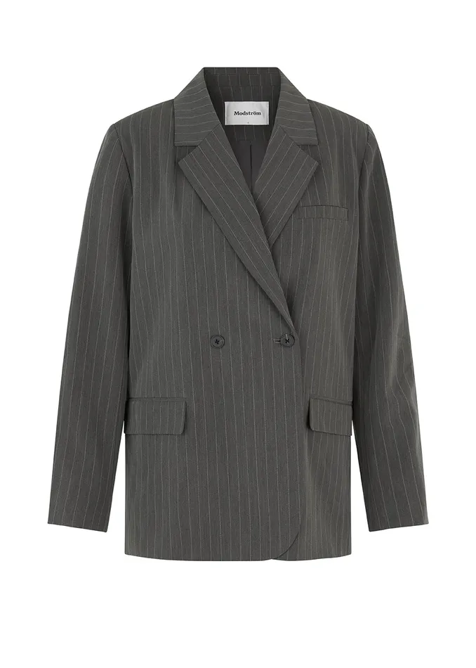 Women AbrahamMD Blazer Grey Pinstripe Modstrm Suits