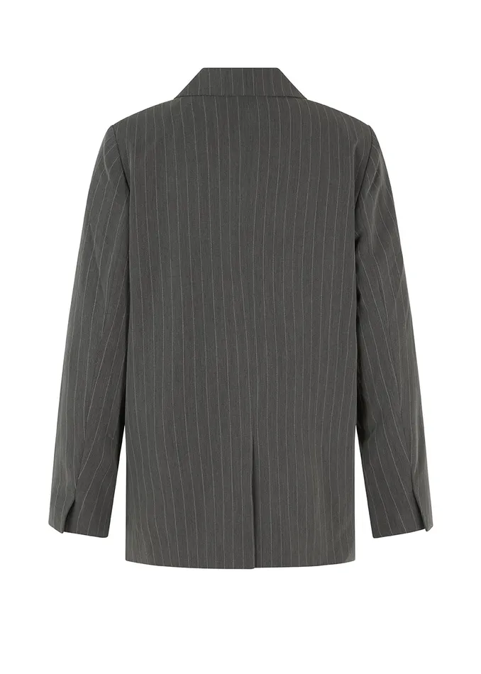 Women AbrahamMD Blazer Grey Pinstripe Modstrm Suits Women AbrahamMD Blazer Grey Pinstripe Modstrm Suits