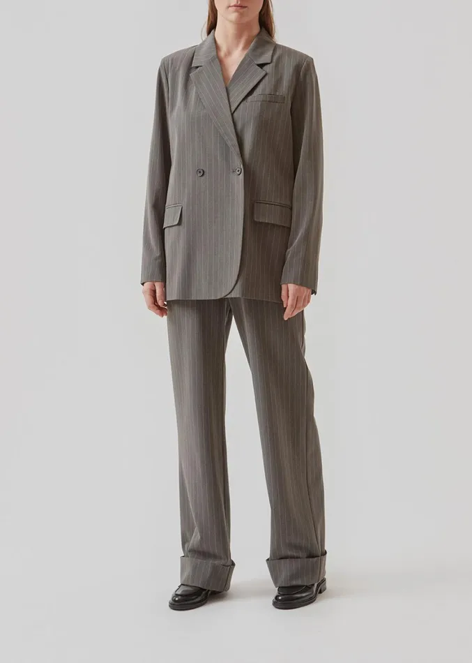Women AbrahamMD Blazer Grey Pinstripe Modstrm Suits Women AbrahamMD Blazer Grey Pinstripe Modstrm Suits