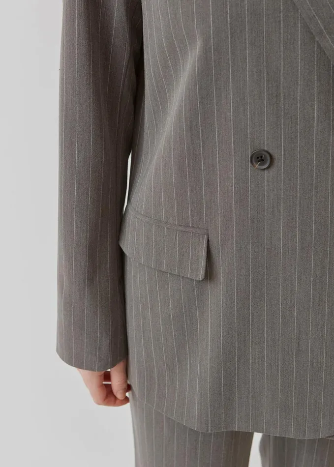 Women AbrahamMD Blazer Grey Pinstripe Modstrm Suits Women AbrahamMD Blazer Grey Pinstripe Modstrm Suits