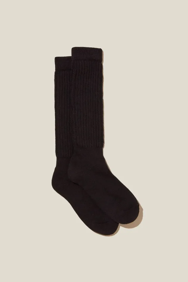 Women Active Accessories Cotton On Active Slouch Sock Black