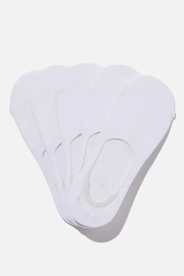 Women Active Accessories Cotton On Body 5Pk Invisible Sock White