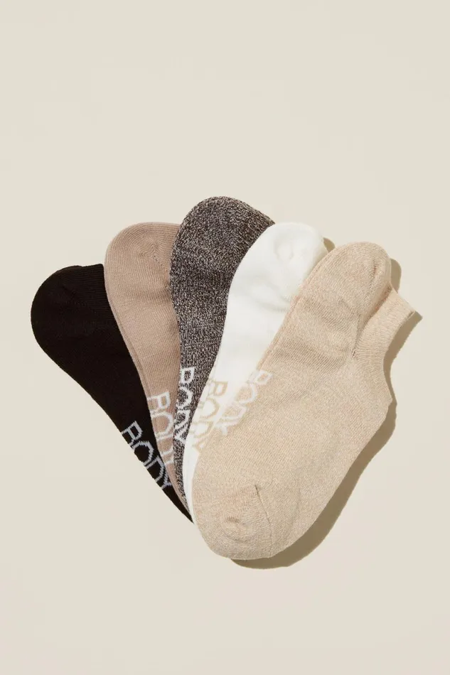 Women Active Accessories Cotton On Body 5Pk Low Cut Sock Neutral Ombre