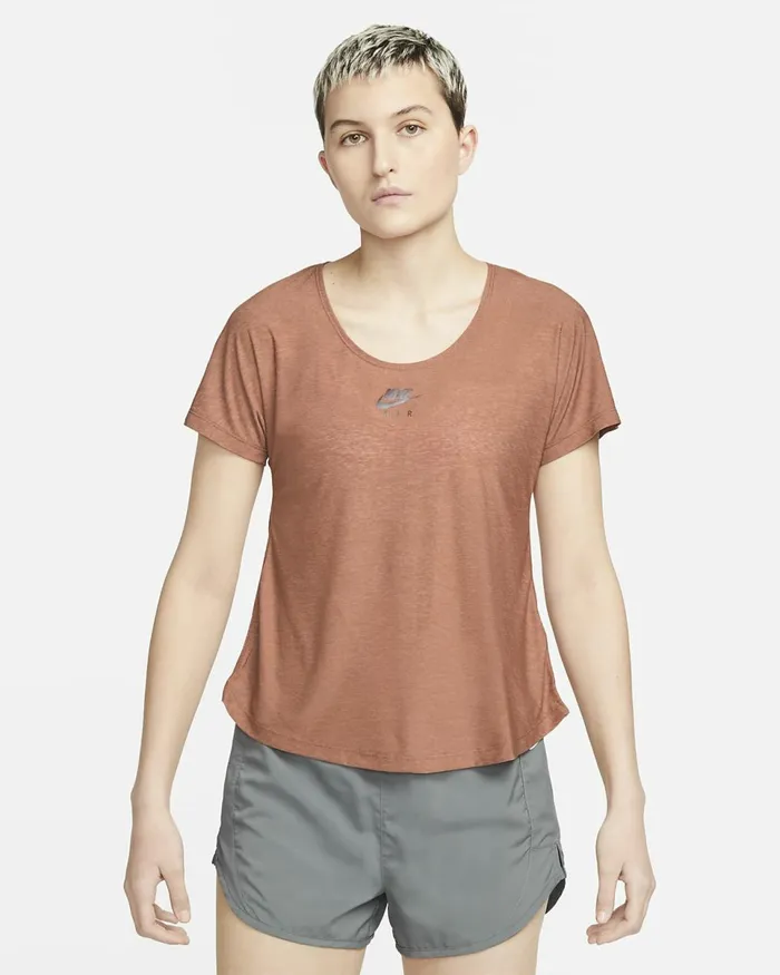 Women Air DriFit Mineral Claypink Oxford Nike Tops And TShirts