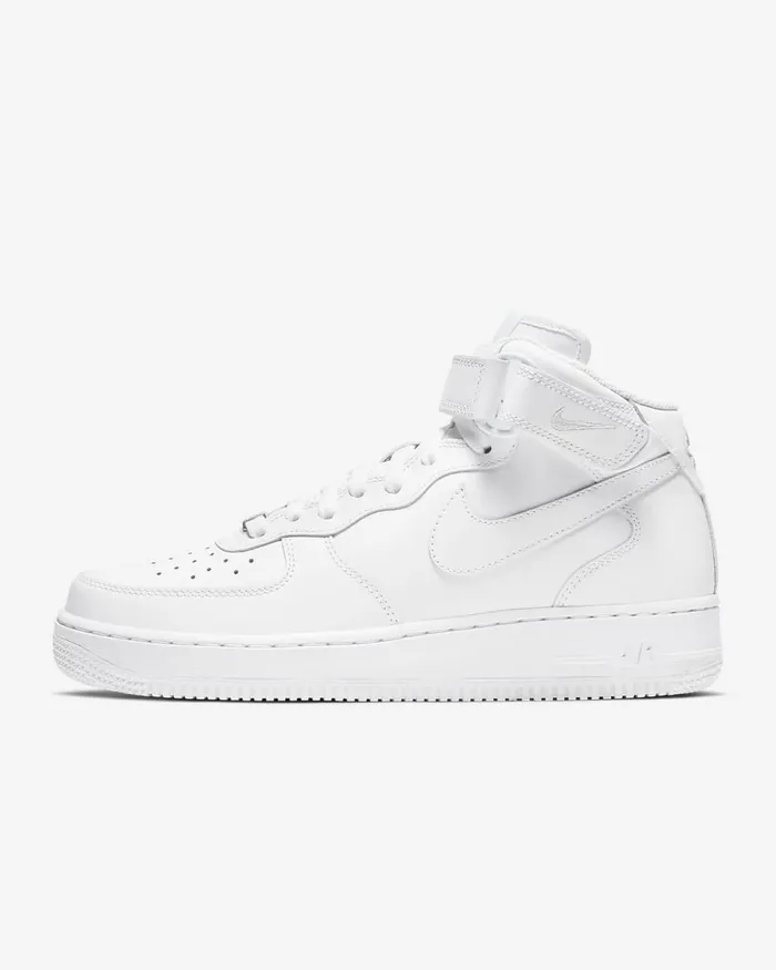 Women Air Force 1 03907 Mid Whitewhitewhite Nike Lifestyle
