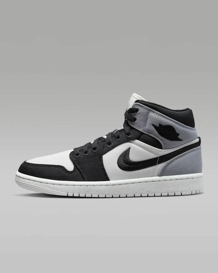 Women Air Jordan 1 Mid Se Saillight Steel Greyblack Nike Lifestyle
