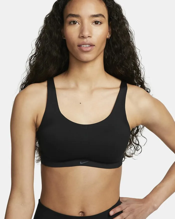 Women Alate Coverage Blackblackcool Grey Nike Sports Bras
