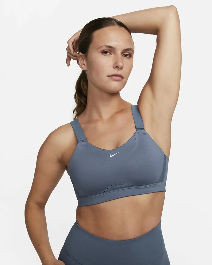 Women Alpha Diffused Bluediffused Bluewhite Nike Sports Bras
