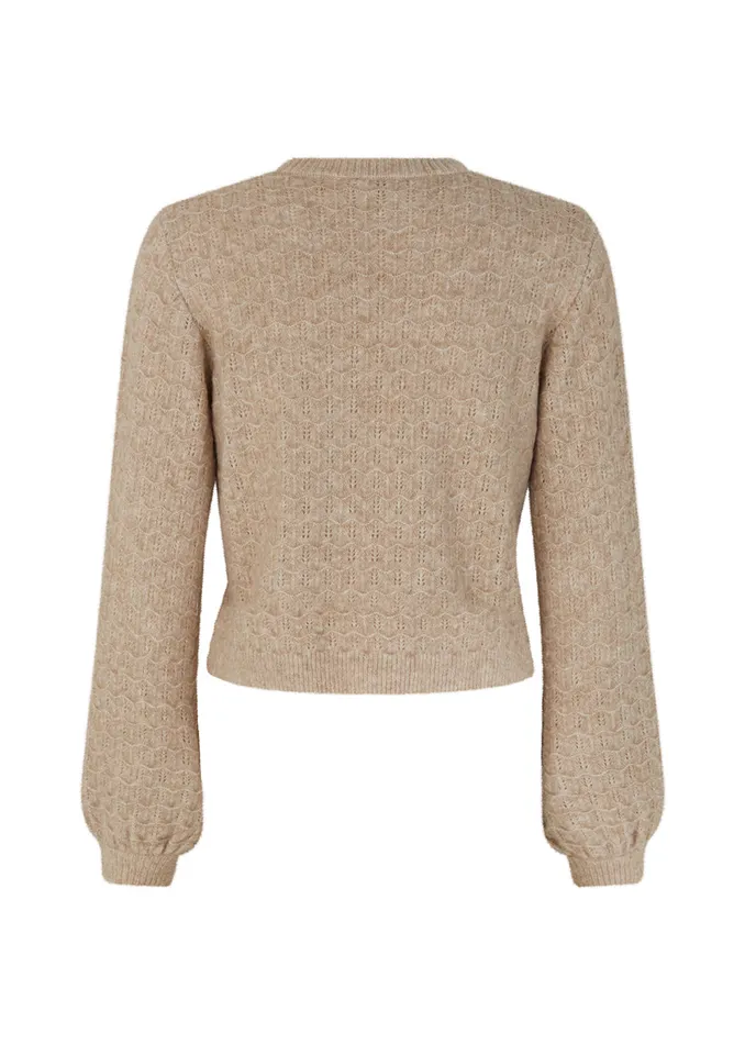 Women AlvesMD Oneck Beige Melange Modstrm Blouses and Knitwear Women AlvesMD Oneck Beige Melange Modstrm Blouses and Knitwear