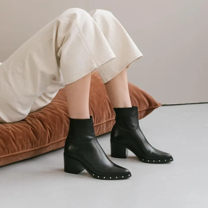 Women Ankle Boots Lowboots Jonak Black Leather Boots