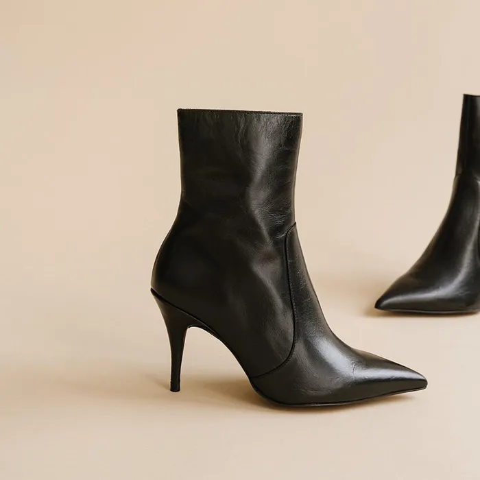Women Ankle Boots Lowboots Jonak Heeled Boots With Pointed Toes