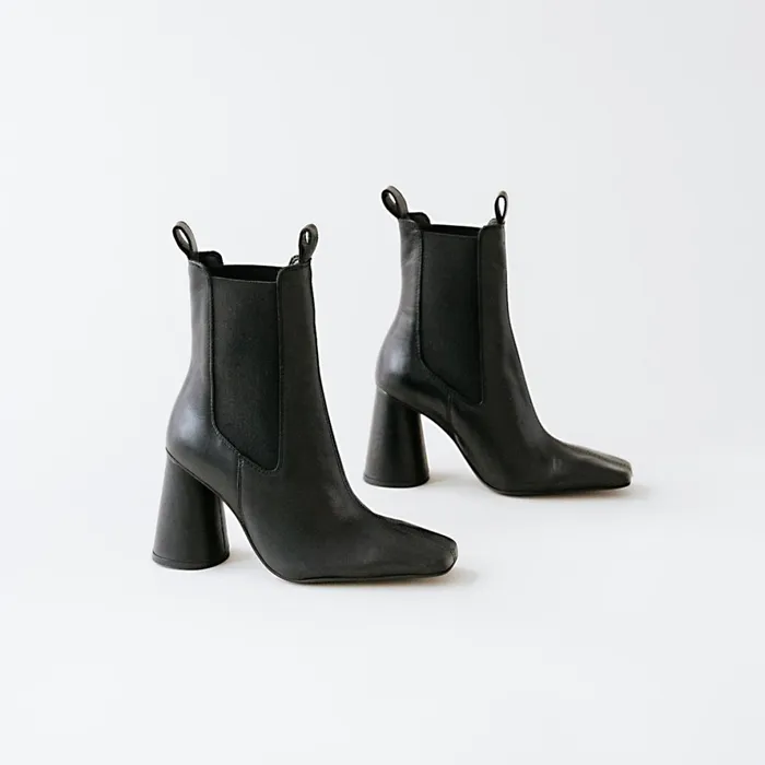 Women Ankle Boots Lowboots Jonak High Heel Boots Elastic And Square Toe