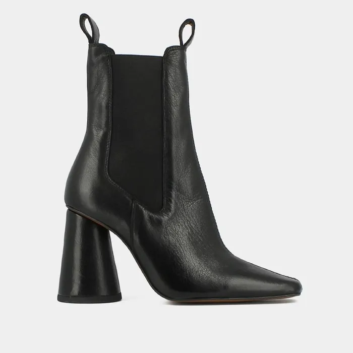 Women Ankle Boots Lowboots Jonak High Heel Boots Elastic And Square Toe