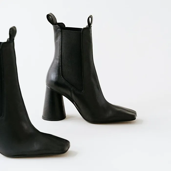 Women Ankle Boots Lowboots Jonak High Heel Boots Elastic And Square Toe